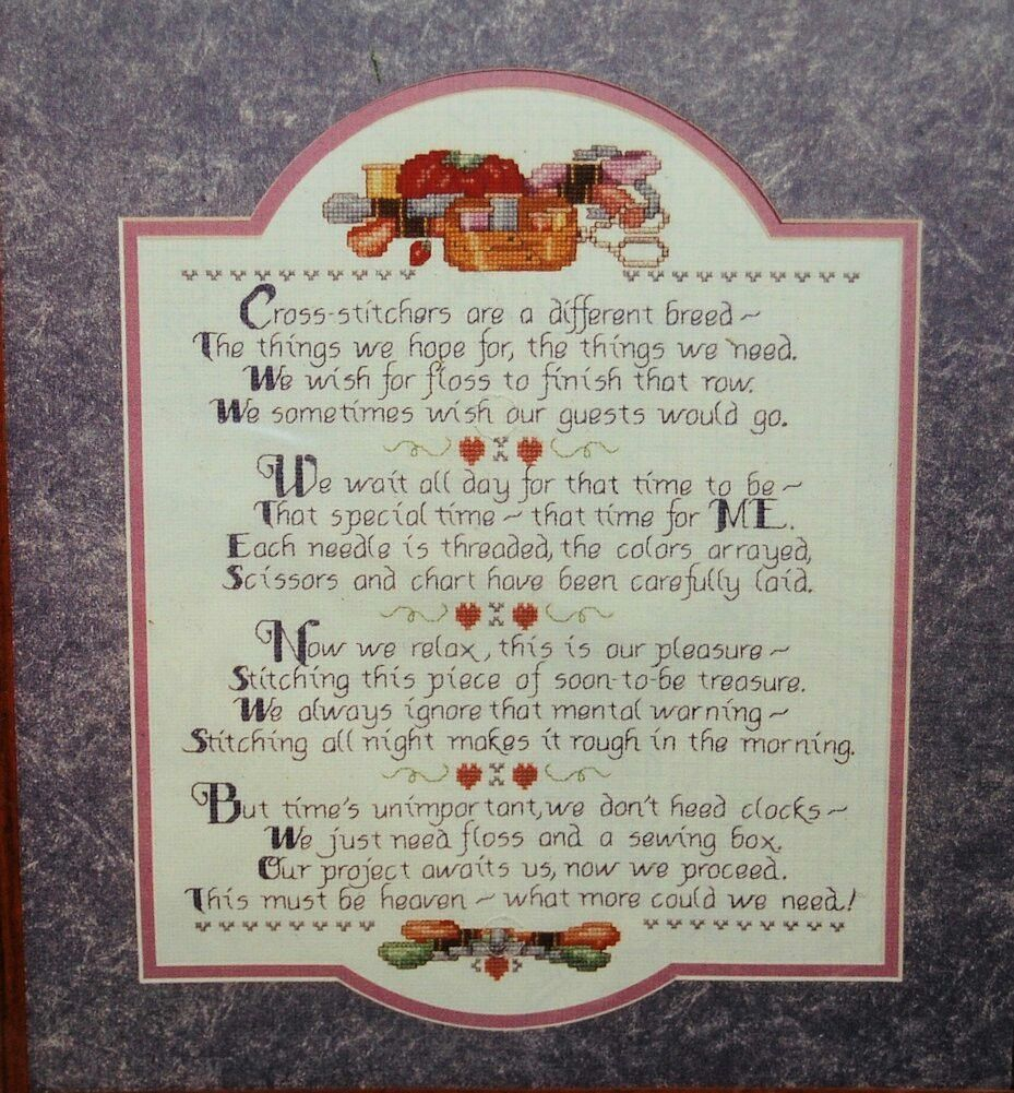 Stitchers Verse Counted Cross Stitch Cross Stitch Counted Cross  - Stitchers Verse Cross Stitch Pattern