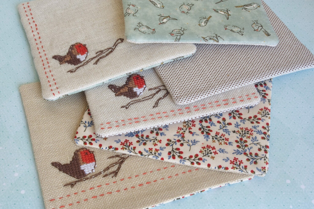 Stitching Notes Cross Stitch Linen Coasters - Free Cross Stitch Coaster Patterns