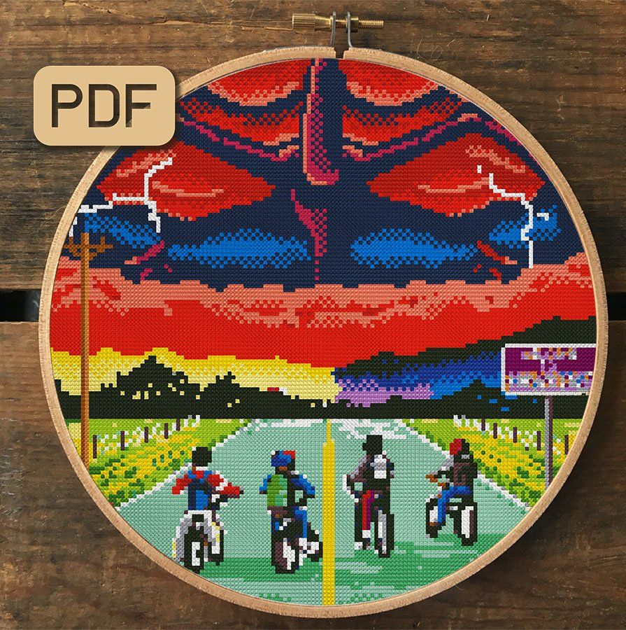 Stranger Things Cross Stitch Pattern Movie Cross Stitch Room Etsy  - Stranger Things Cross Stitch Pattern
