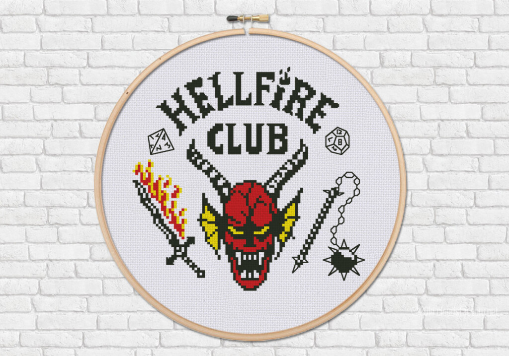 Stranger Things Hellfire Club Digital Cross Stitch Pattern - Hellfire Club Cross Stitch Pattern