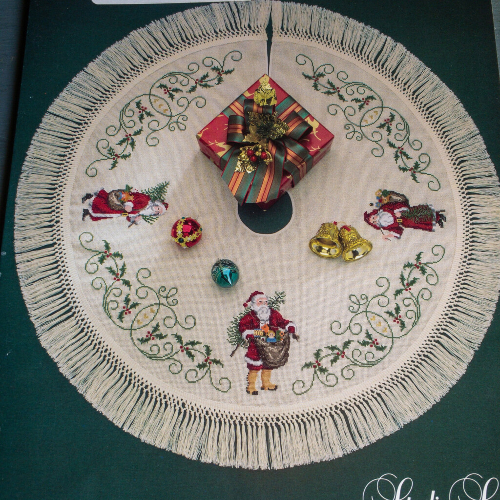 Studio Seven Heirloom Tree Skirt By Bea Chris Vintage Etsy Cross  - Cross Stitch Tree Skirt Pattern