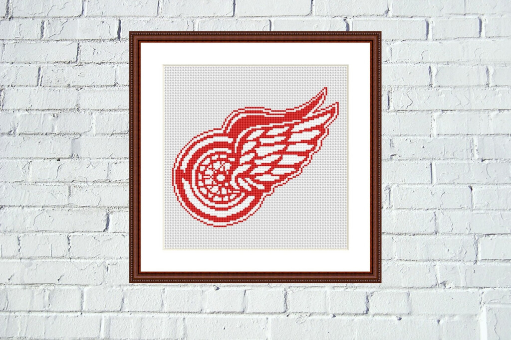 Tango Stitch Easy Cross Stitch Designs Detroit Red Wings Logo Cross  - Detroit Red Wings Cross Stitch Pattern