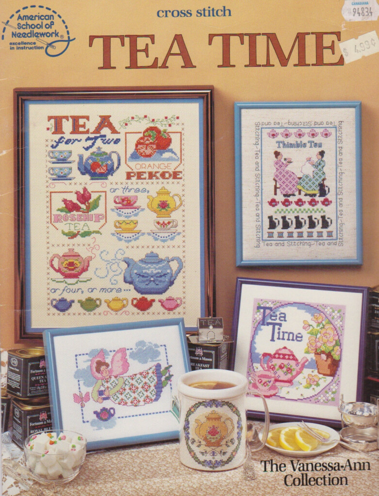 Tea Time Cross Stitch Tea Pots Tea Cups Cross Stitch - Tea Time Cross Stitch Pattern