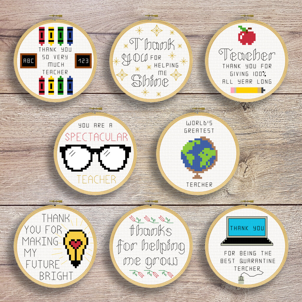 Teacher s Day Cross Stitch Patterns Happy Teacher s Etsy - Teacher Cross Stitch Patterns Free