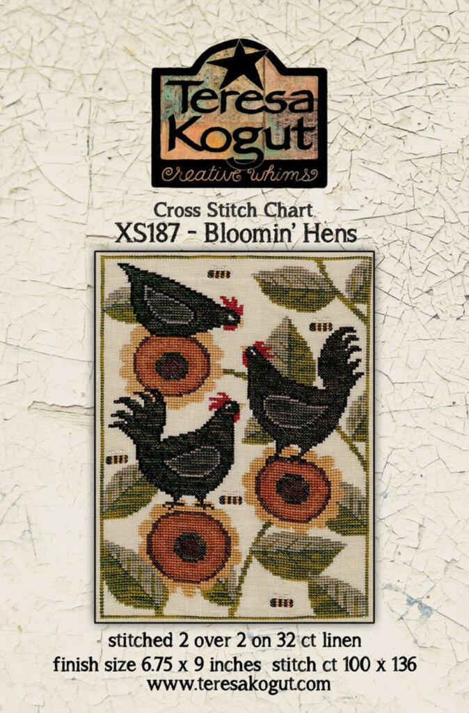 TERESA KOGUT bloomin Hens Counted Cross Stitch Pattern Summer  - Teresa Kogut Counted Cross Stitch Patterns