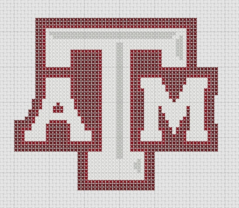 Texas A M Logo Cross Stitch Pattern ONLY Etsy - Texas A&m Cross Stitch Patterns