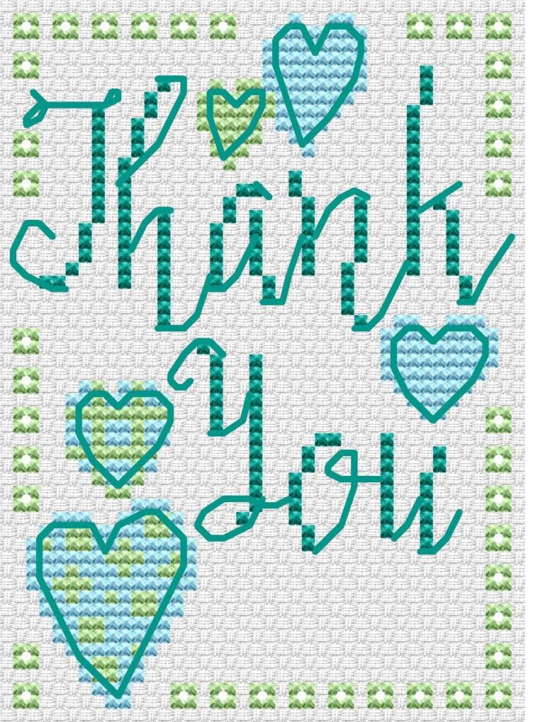Thank You Designed By Durene Jones From The Durene Jones Cross Stitch  - Durene Jones Cross Stitch Free Patterns