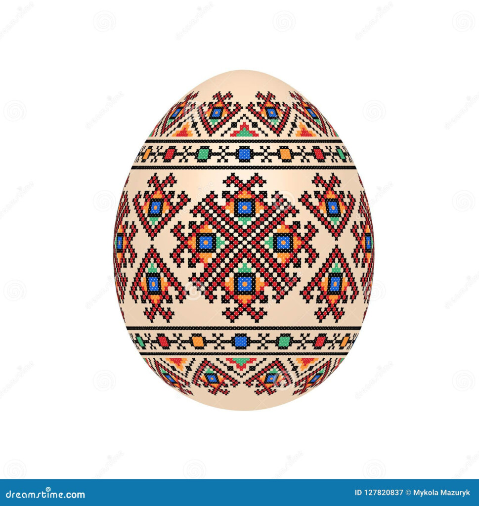 The Easter Egg With Ukrainian Cross stitch Ethnic Pattern Stock Vector  - Ukrainian Easter Egg Cross Stitch Patterns