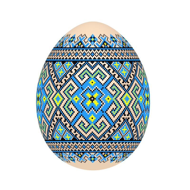 The Easter Egg With Ukrainian Cross stitch Ethnic Pattern Stock Vector  - Ukrainian Easter Egg Cross Stitch Patterns