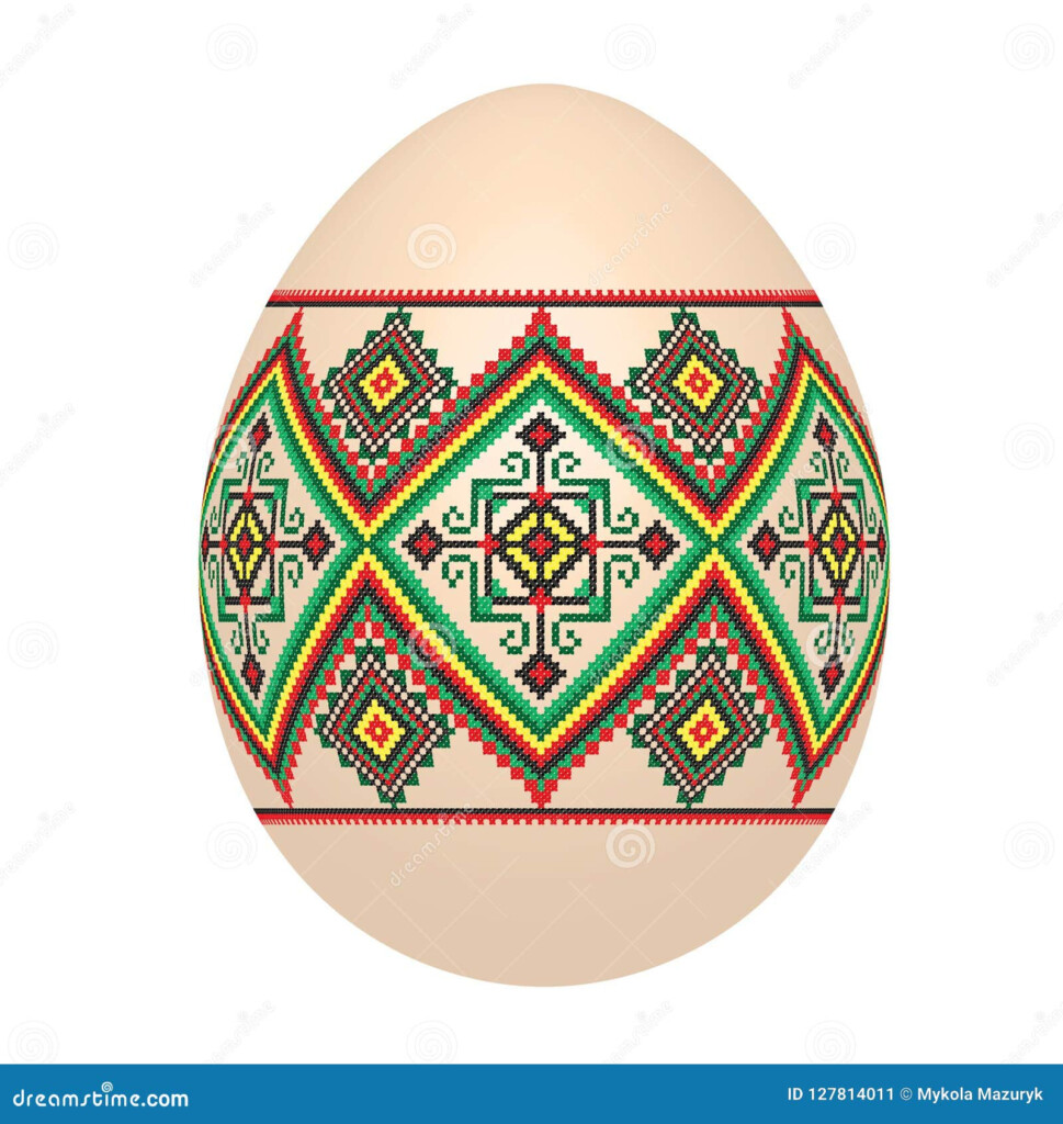 The Easter Egg With Ukrainian Cross stitch Ethnic Pattern Stock Vector  - Ukrainian Easter Egg Cross Stitch Patterns