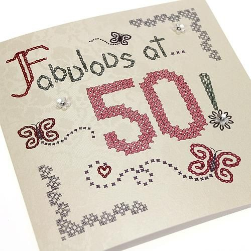 The Handcrafted Card Company Cross Stitch Cards Cross Stitch Letter  - Free 50th Birthday Cross Stitch Patterns