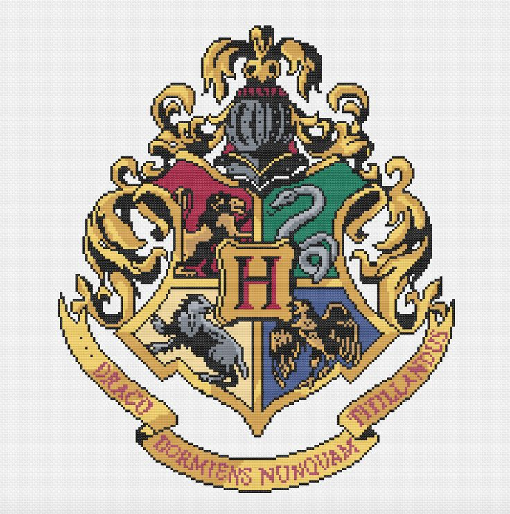 The Hogwarts Crest Cross Stitch Pattern - Harry Potter Crest Cross Stitch Pattern