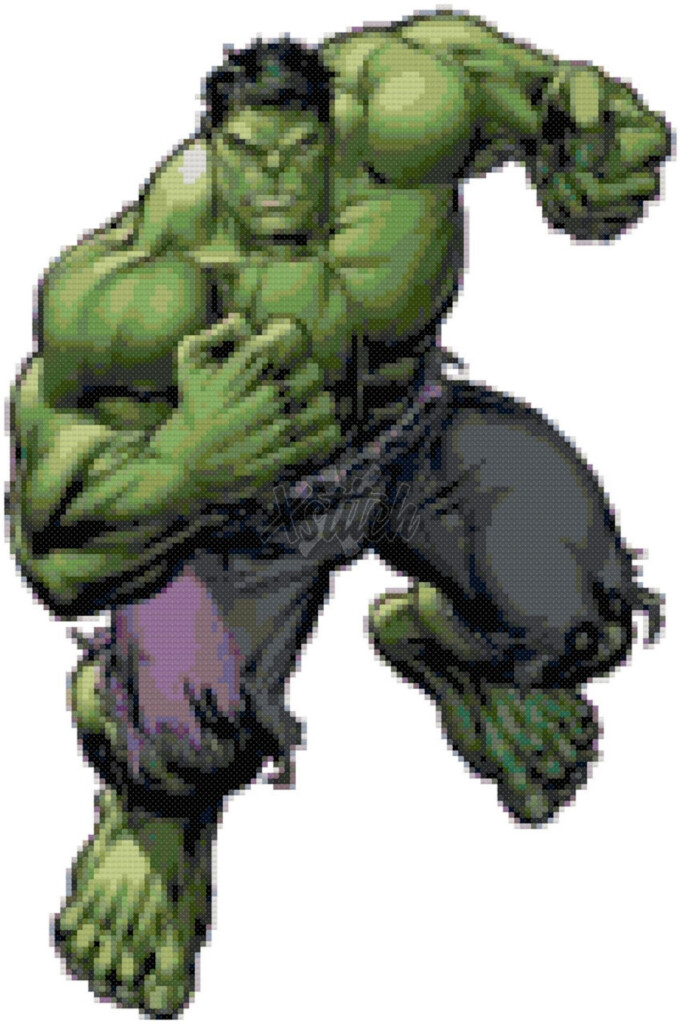 The Incredible Hulk Cross Stitch Pattern Etsy - Incredible Hulk Cross Stitch Pattern