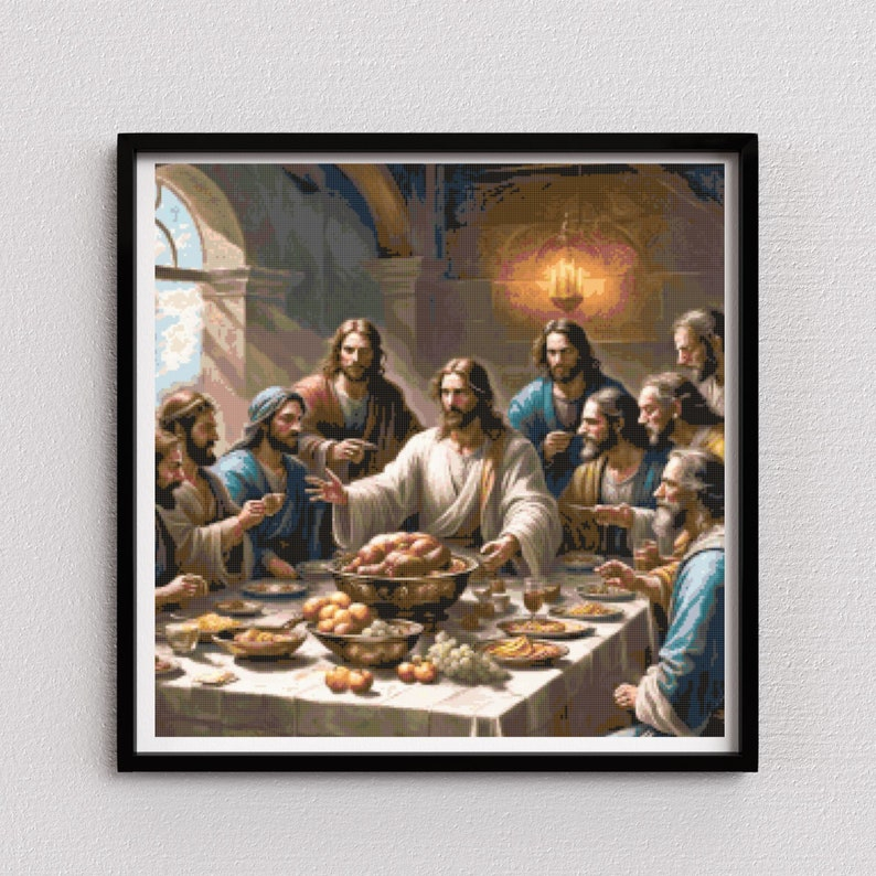 The Last Supper Counted Cross Stitch Patterns Full Coverage  - The Last Supper Counted Cross Stitch Pattern