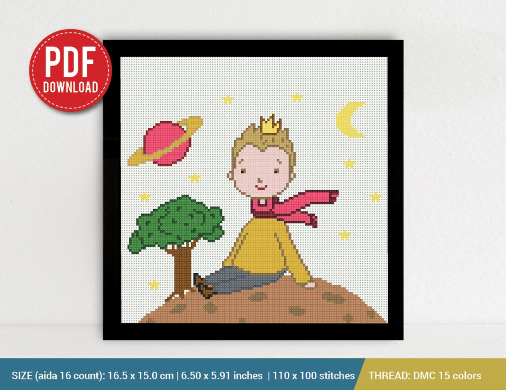The Little Prince Cross Stitch Pattern Embroidery Pattern Etsy - Little Prince Cross Stitch Pattern