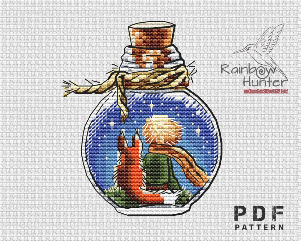 The Little Prince Cross Stitch Pattern PDF Bottle Cross Etsy - Little Prince Cross Stitch Pattern