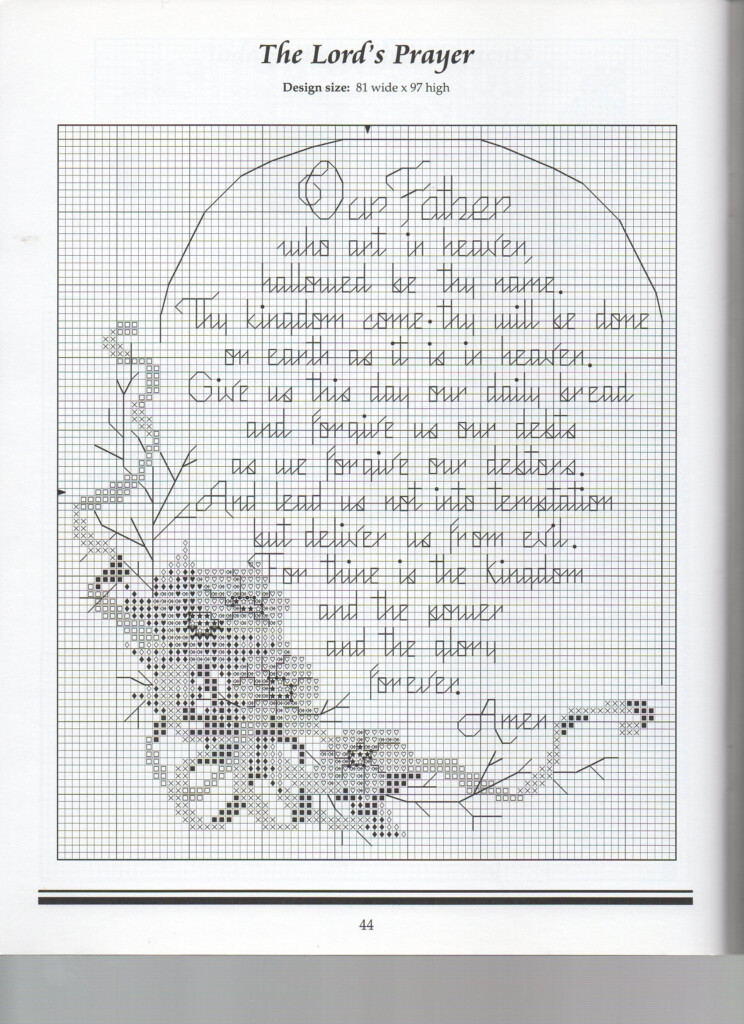 THE LORD S PRAYER 1 Christian Cross Stitch Patterns Christian Cross  - The Lord's Prayer Cross Stitch Pattern Free