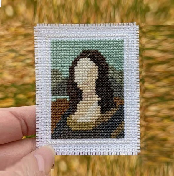 The Mona Lisa Cross stitch Pattern Mini Art PDF Download Leonardo Da  - Mona Lisa Cross Stitch Pattern Free