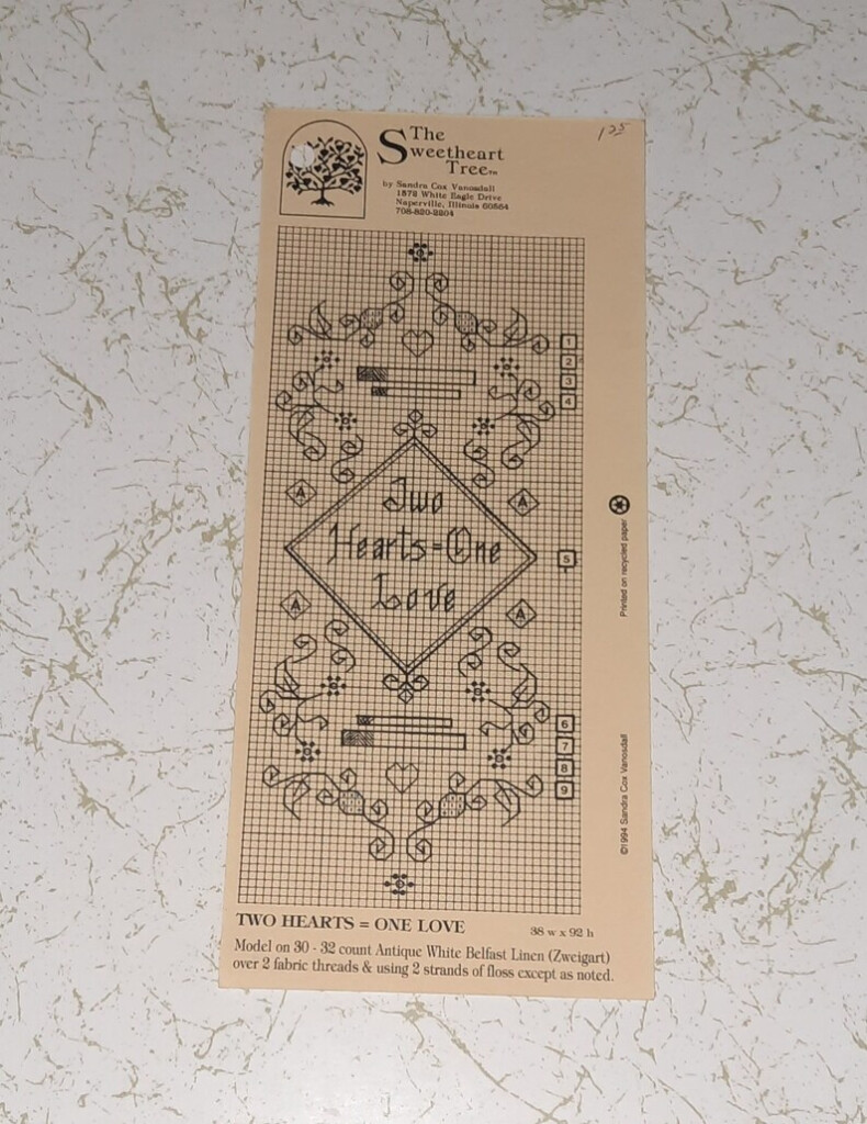 The Sweetheart Tree Cross Stitch Pattern Two Hearts One Love Etsy - Two Hearts One Love Cross Stitch Pattern