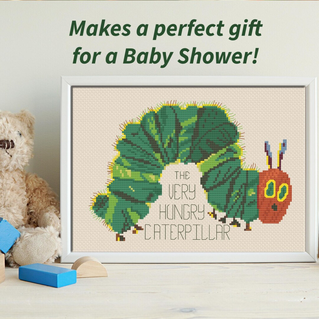 The Very Hungry Caterpillar Cross Stitch Pattern Hand Crafted Baby  - Hungry Caterpillar Cross Stitch Pattern
