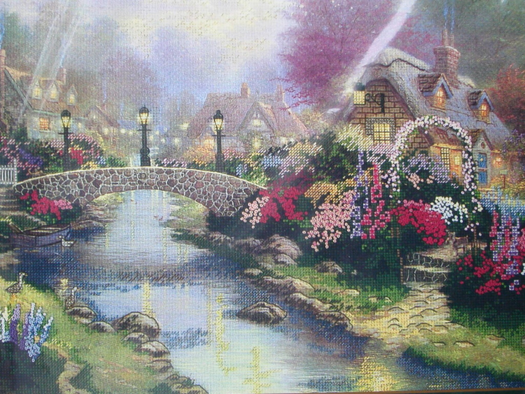 Thomas Kinkade Lamplight Bridge Cross Stitch Kit 50925 - Thomas Kinkade Cross Stitch Patterns Download