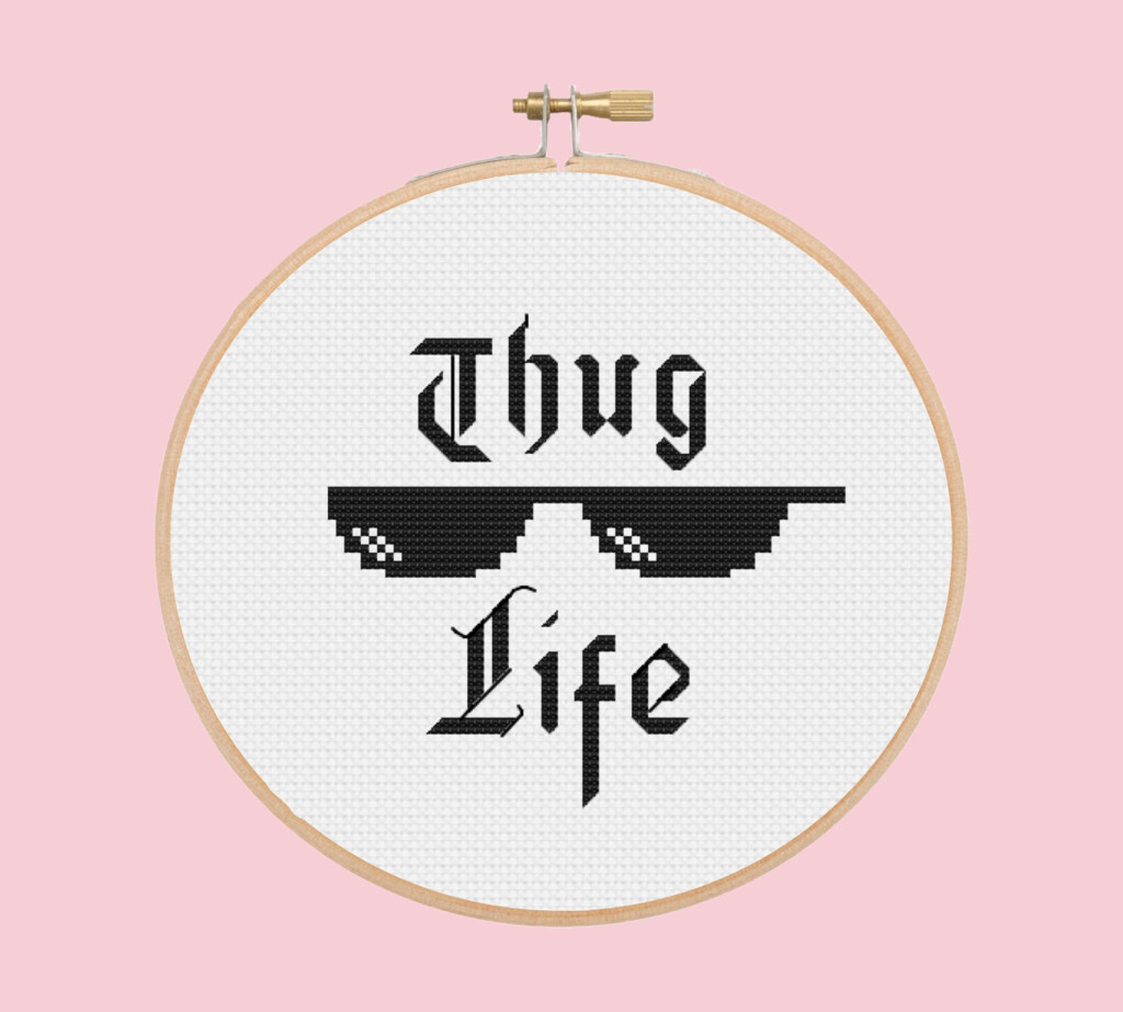 Thug Life Cross Stitch Pattern Etsy - Thug Life Cross Stitch Pattern Free