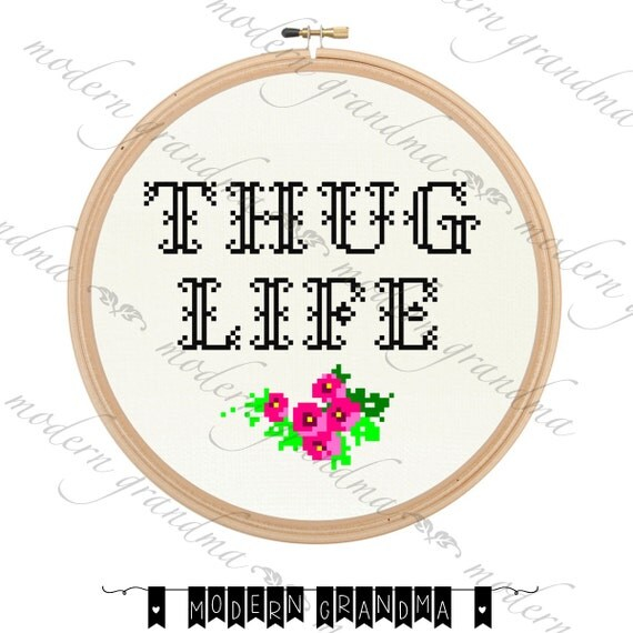 Thug Life Cross Stitch PATTERN - Thug Life Cross Stitch Pattern Free