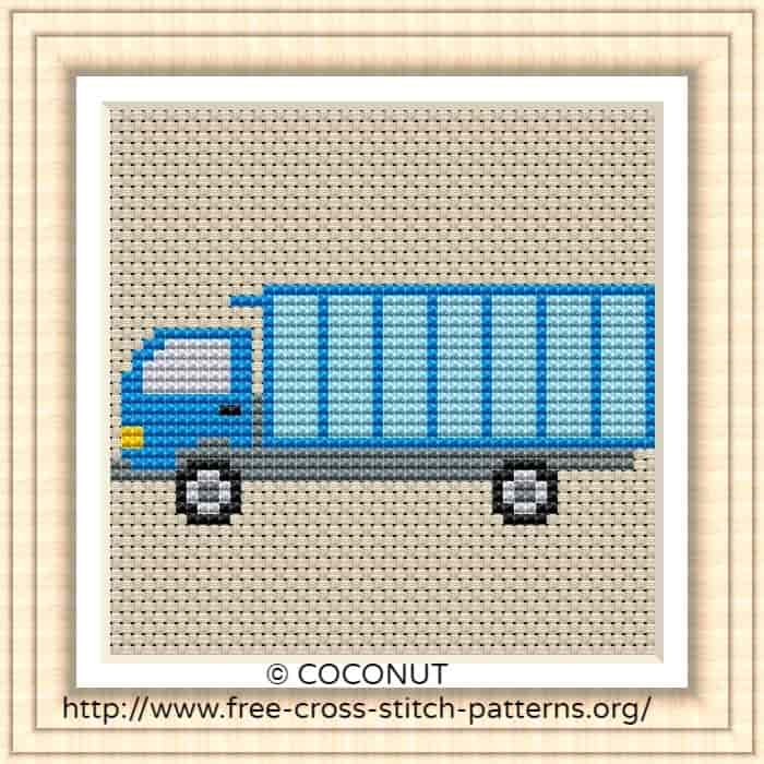 Truck Free And Easy Printable Cross Stitch Pattern Free Cross Stitch  - Free Truck Cross Stitch Patterns