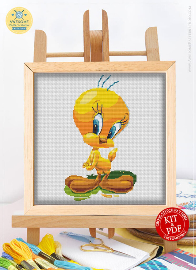 Tweety Bird CS292 Counted Cross Stitch Pattern KIT And PDF Etsy - Tweety Bird Cross Stitch Pattern