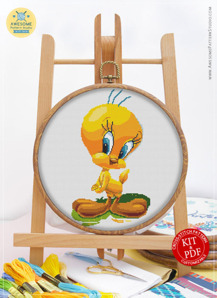 Tweety Bird CS292 Counted Cross Stitch Pattern KIT And PDF Etsy - Tweety Bird Cross Stitch Pattern