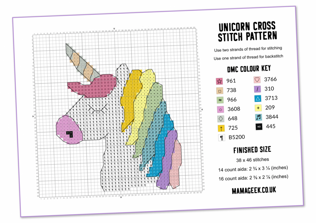 Unicorn Cross Stitch Pattern Free Printable Mama Geek - Easy Unicorn Cross Stitch Pattern