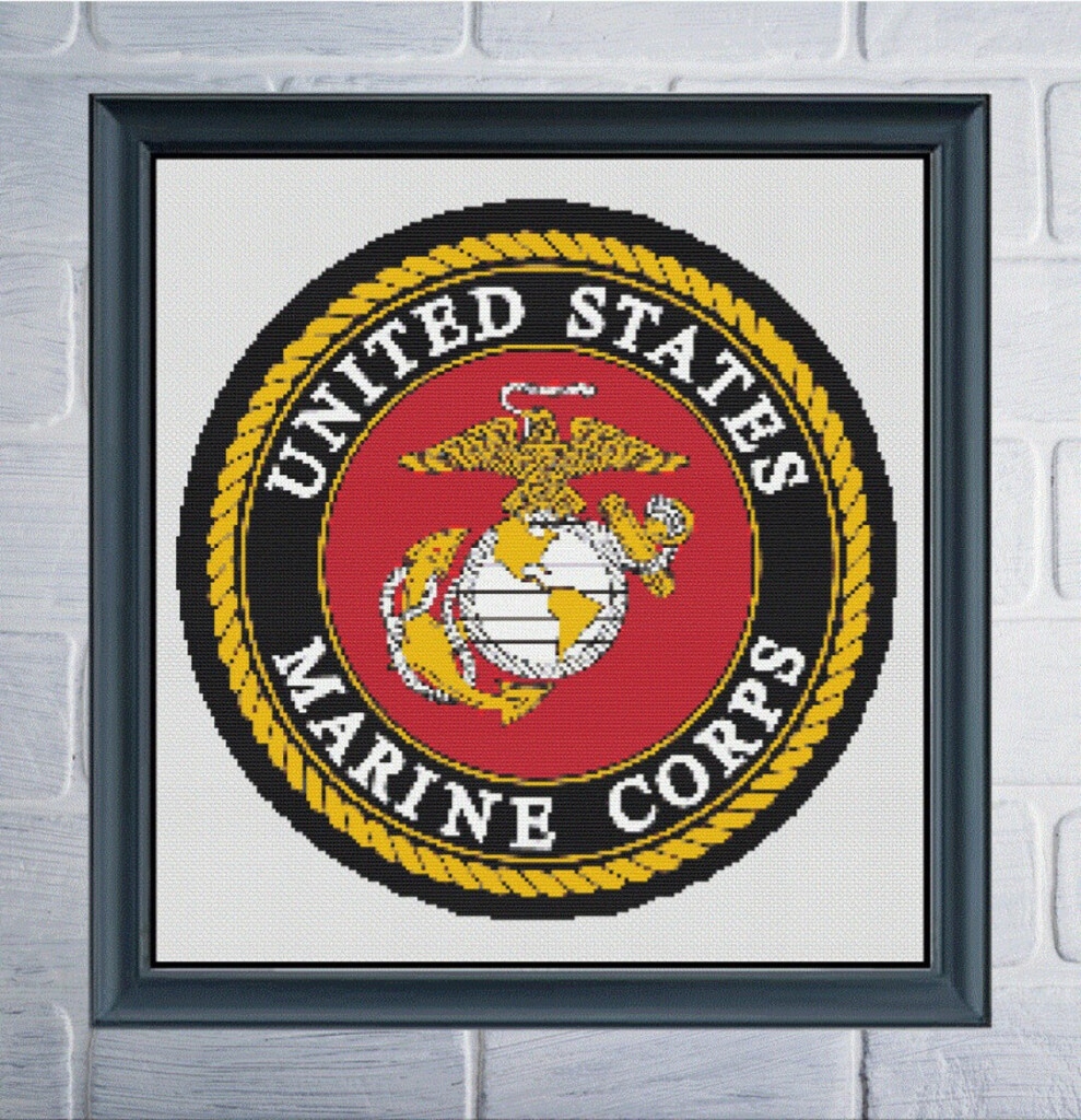 USMC Patch Cross Stitch Pattern Etsy - Marine Corps Cross Stitch Patterns
