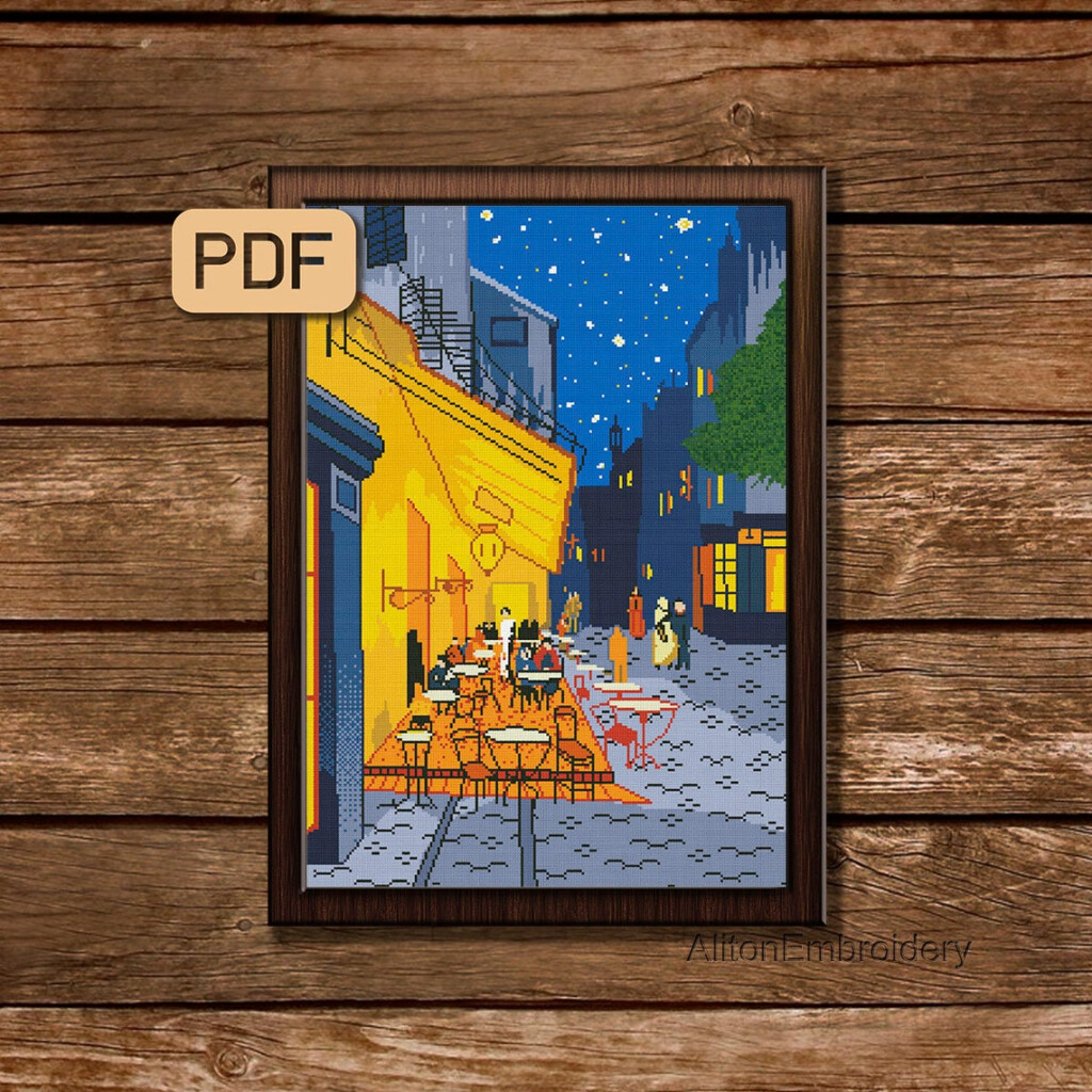 Van Gogh Cross Stitch Pattern Famous Painting Crossstitch Art Etsy - Cross Stitch Patterns Famous Paintings