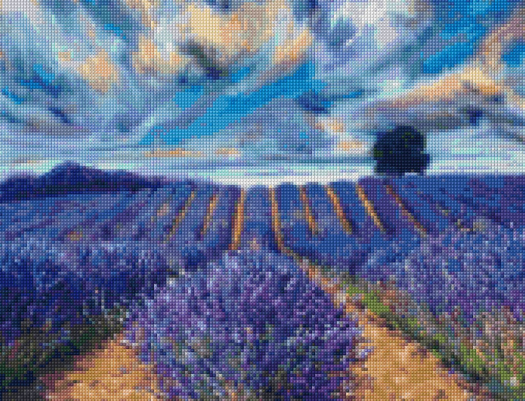 Van Gogh Lavender Fields Landscape Cross Stitch Pattern PDF Instant  - Cross Stitch Patterns Of Famous Paintings