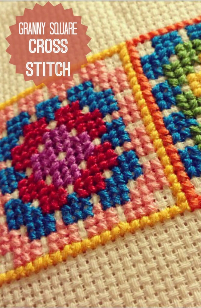 Vicki Brown Designs Granny Square Cross Stitch - Granny Square Cross Stitch Pattern
