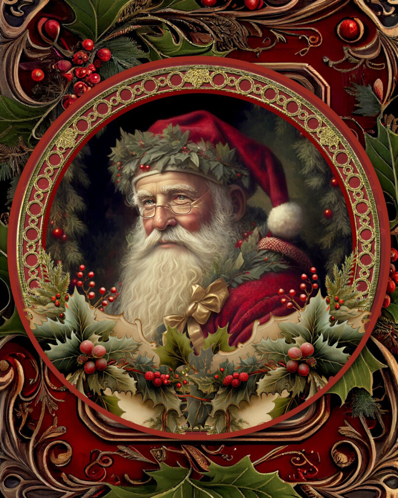 Victorian Santa Cross Stitch Pattern By Ivycottagehome Etsy - Victorian Santa Cross Stitch Patterns