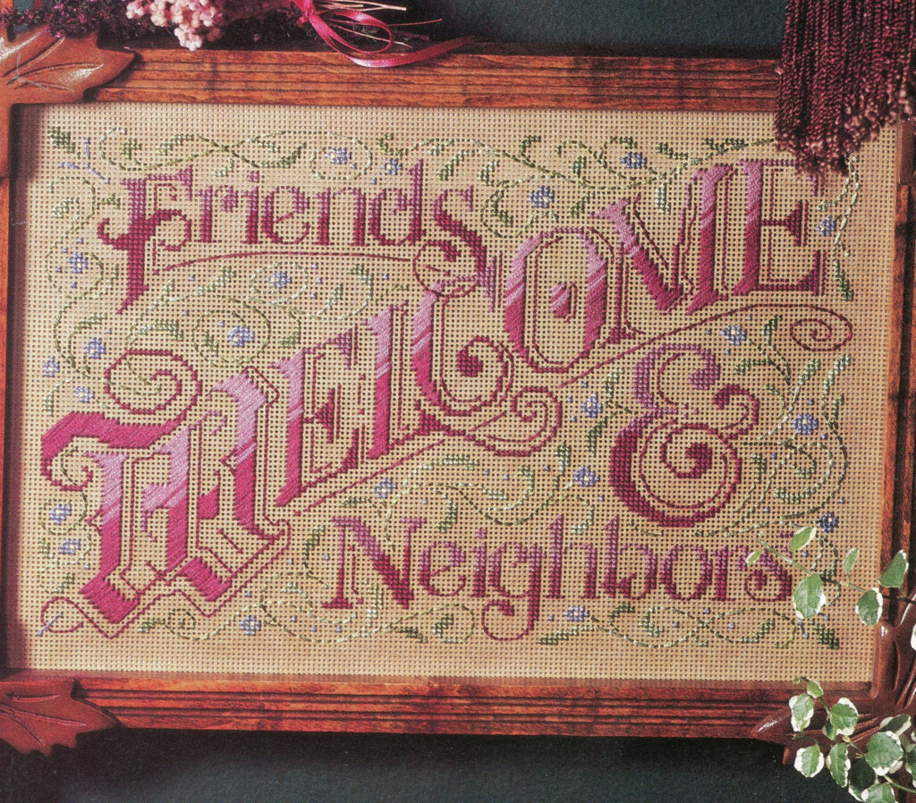 Victorian Welcome Sign Cross Stitch Pattern Perforated Paper Cross  - Cross Stitch Welcome Sign Pattern