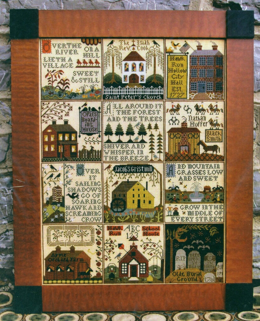 Village Of Hawk Run Hollow By Carriage House Samplings Counted Cross  - Hawk Run Hollow Cross Stitch Patterns