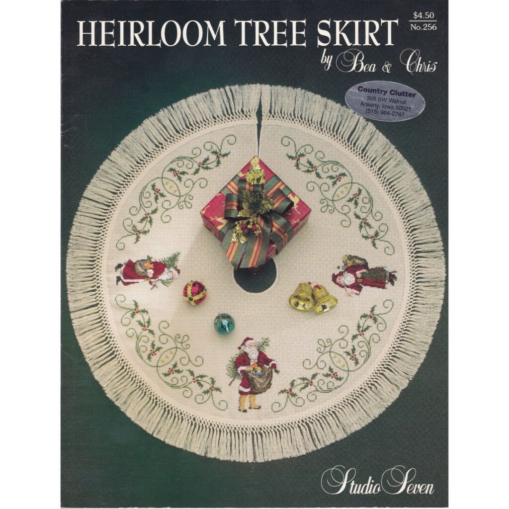 Vintage Cross Stitch Patterns Heirloom Tree Skirt By Bea And Etsy - Cross Stitch Tree Skirt Pattern