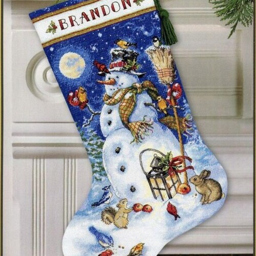 Vintage Cross Stitch Pdf Christmas Miniature Snowman Etsy - Vintage Cross Stitch Christmas Patterns