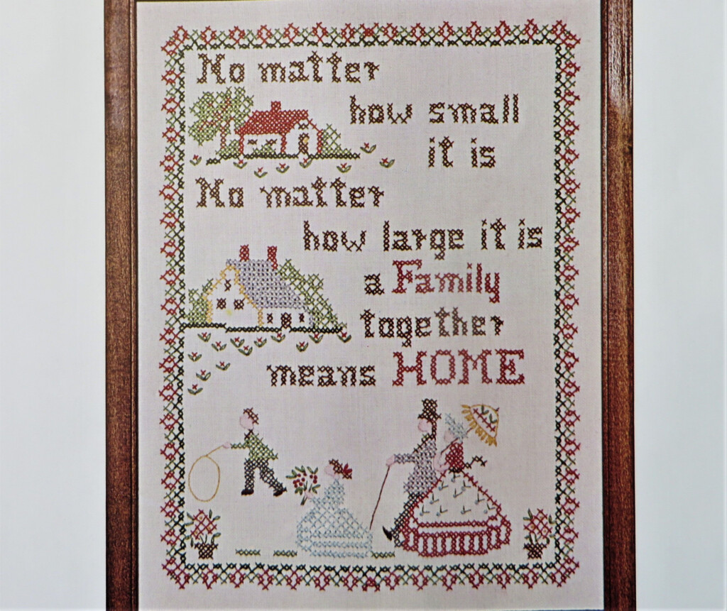 Vintage Cross Stitch Sampler Kit A Family Together By Bucilla By  - Vintage Cross Stitch Sampler Patterns
