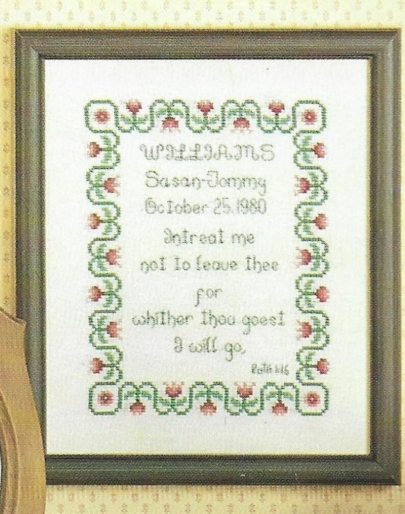 Vintage Easy Cross Stitch For Wedding Gift Religious Bible Verse  - Religious Wedding Cross Stitch Patterns