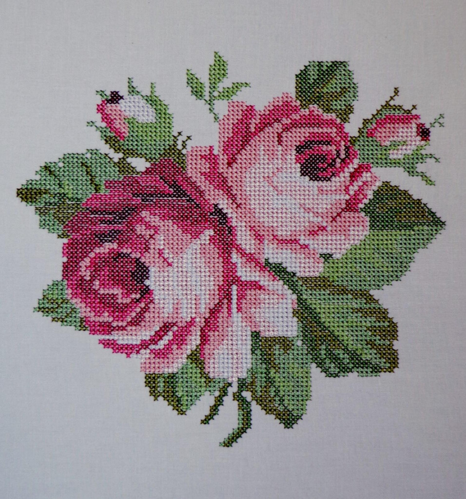 Vintage Rose Cross Stitch Free Embroidery Design Cross Stitch  - Free Cross Stitch Embroidery Patterns