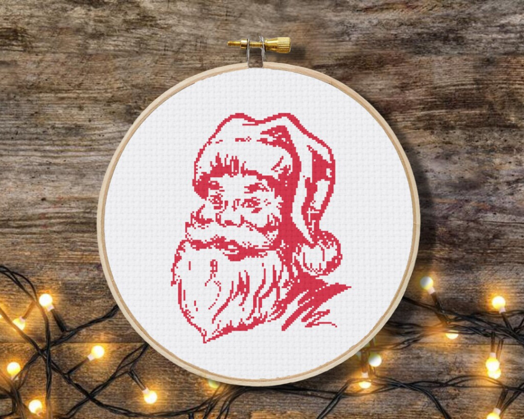 Vintage Santa Cross Stitch Pattern Christmas Cross Stitch Etsy - Vintage Santa Cross Stitch Patterns