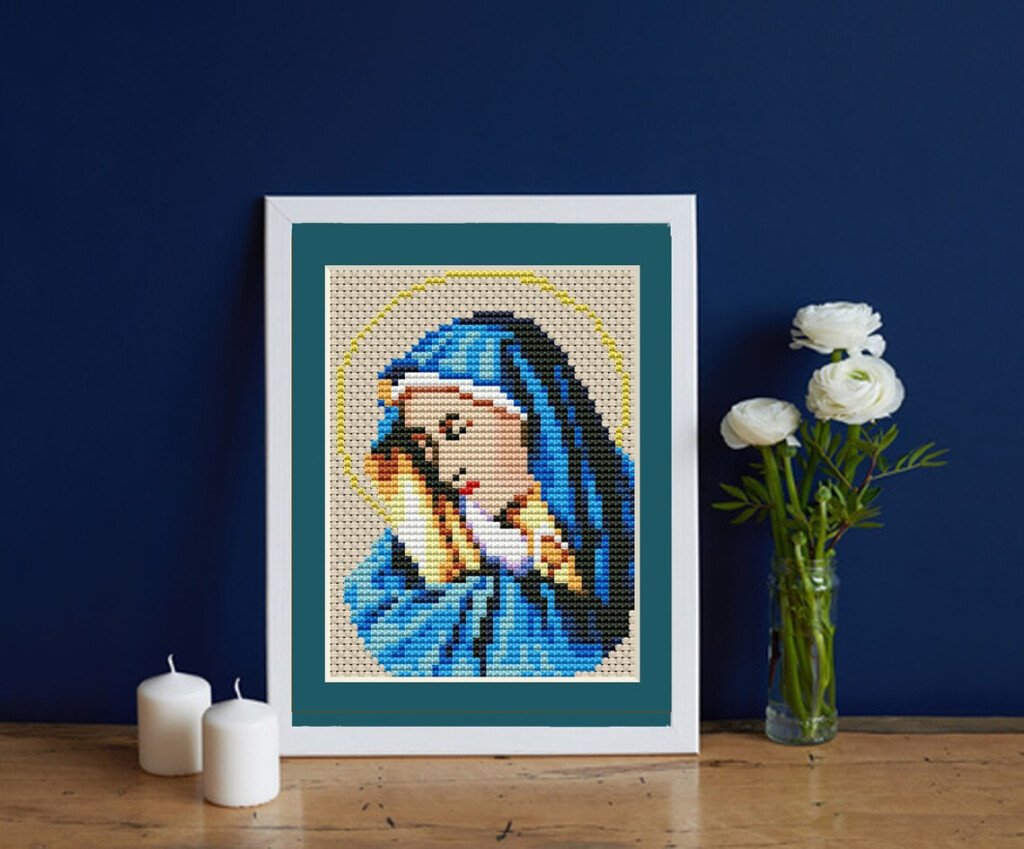 Virgin Mary Mini Cross Stitch Pdf Pattern Our Lady Of Sorrows Etsy - Mother Mary Cross Stitch Pattern