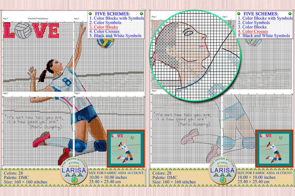 Volleyball Cross Stitch Pattern Volleyball Player By LarisaStitch  - Cross Stitch Patterns For Guys