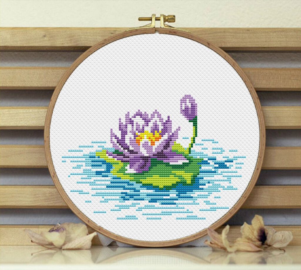 Water Lily Mini Cross Stitch Pattern PDF Cute Flower Quick Etsy - Cross Stitch Patterns For Sale
