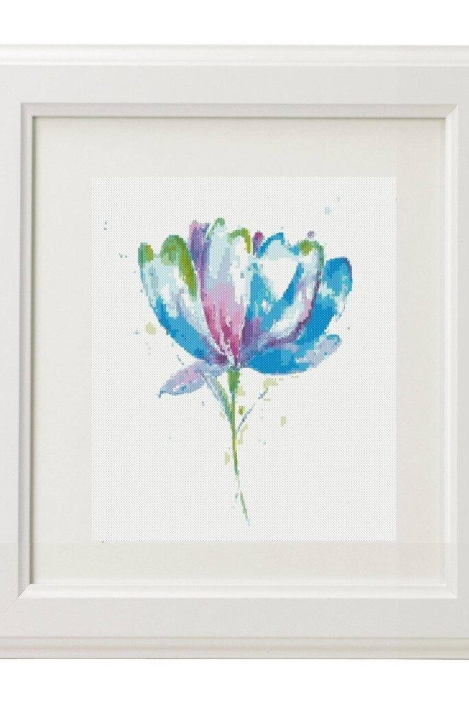 Watercolor Floral Modern Cross Stitch Pattern Flower Wreath Etsy - Modern Cross Stitch Patterns Etsy