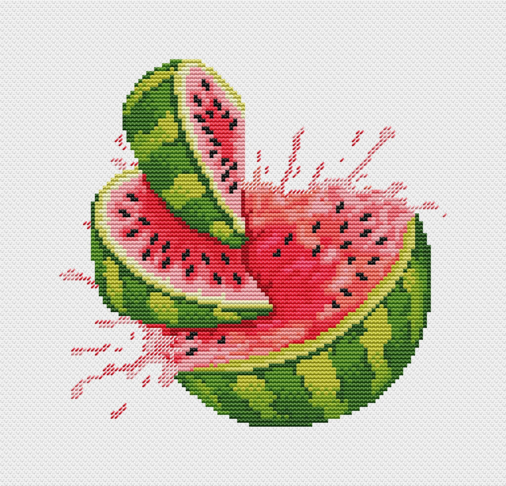 Watermelon Cross Stitch Pattern PDF For Instant Download Etsy - Free Watermelon Cross Stitch Pattern