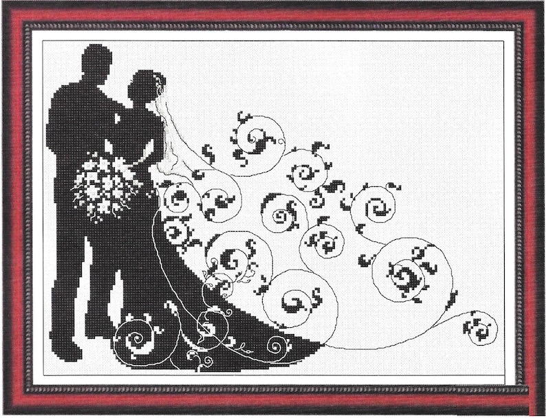 Wedding Cross Stitch Pattern Wedding Count Stitch Pattern Bride And  - Vintage Wedding Cross Stitch Patterns